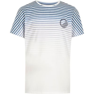 Boys navy stripe print t-shirt
